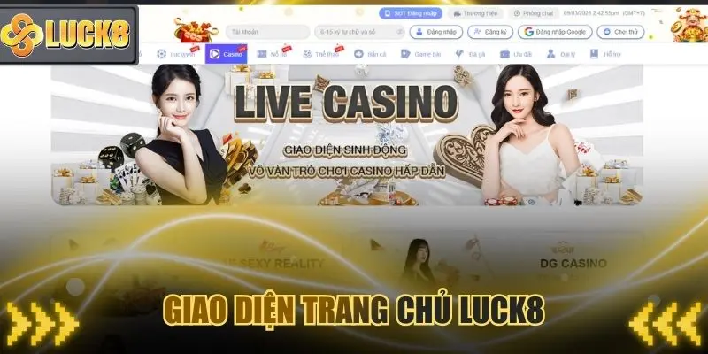 Giao diện trang chủ Luck8 mới với kho trò chơi hấp dẫn