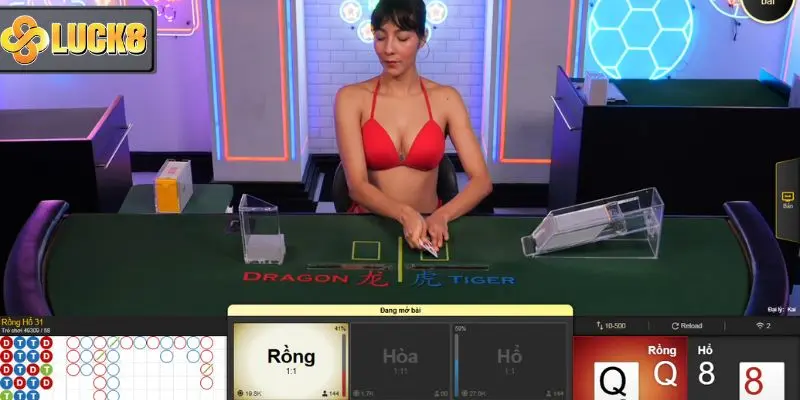 Giao diện game bài Rồng hổ (Dragon - Tiger) tại Casino