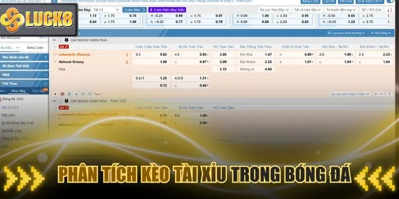 Phân tích kèo Tài xỉu ở hình thức bet bóng đá